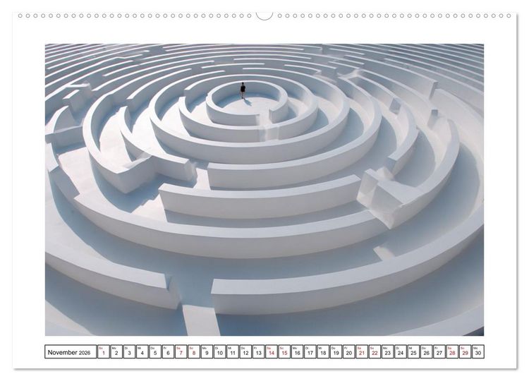 Produktbild: Im Bann der Labyrinthe - Die Kunst sich zu verlieren (hochwertiger Premium Wandkalender 2026 DIN A2 quer), Kunstdruck in Hochglanz