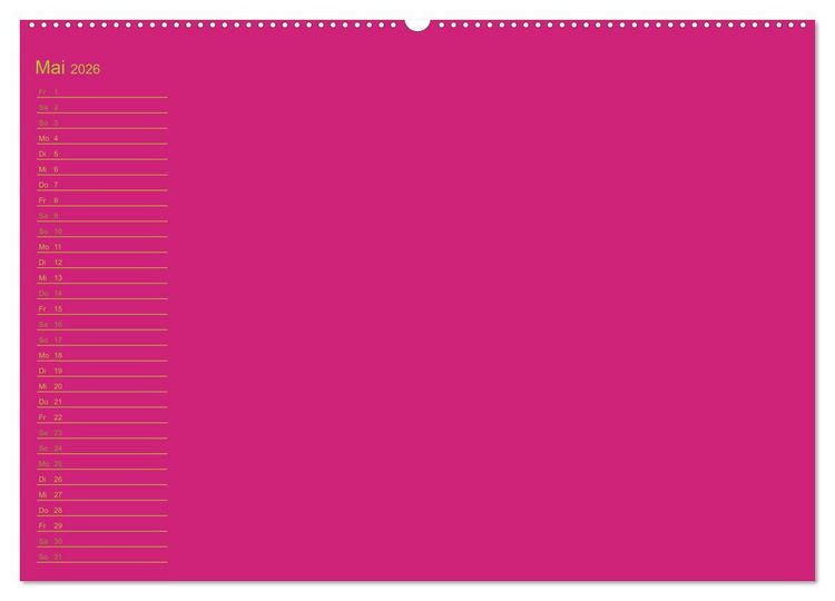 Produktbild: Bastel-Geburtstagskalender pink / Geburtstagskalender (Wandkalender 2026 DIN A2 quer), CALVENDO Monatskalender