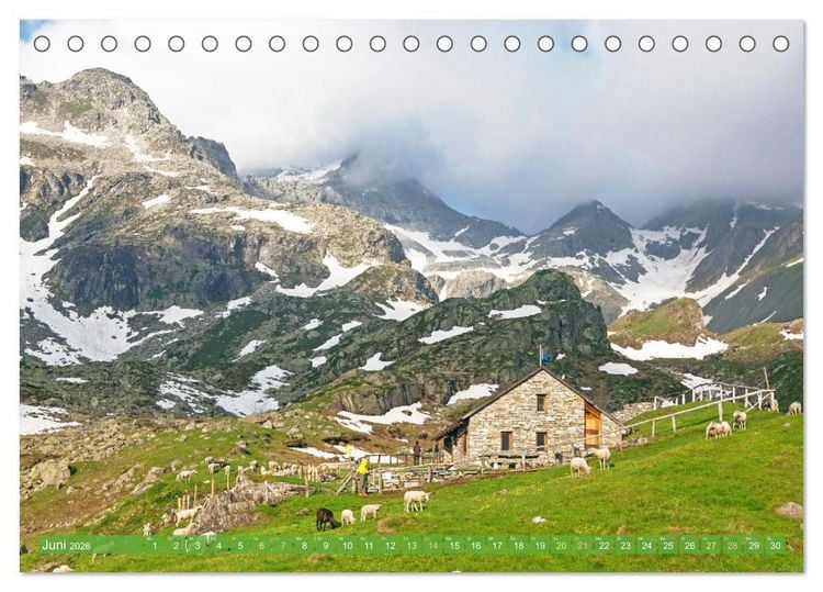 Produktbild: Wunderbares Tessin: Mediterranes Klima und italienisches Flair (Tischkalender 2026 DIN A5 quer), CALVENDO Monatskalender
