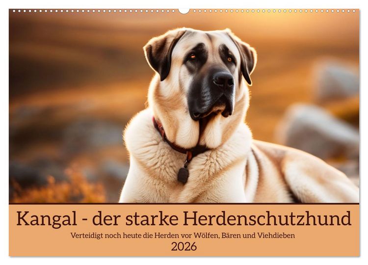 Produktbild: Kangal - der starke Herdenschutzhund (Wandkalender 2026 DIN A2 quer), CALVENDO Monatskalender