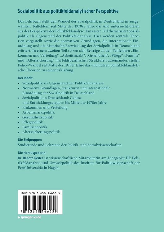 Produktbild: Sozialpolitik aus politikfeldanalytischer Perspektive
