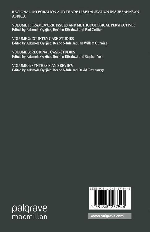 Produktbild: Regional Integration and Trade Liberalization in SubSaharan Africa