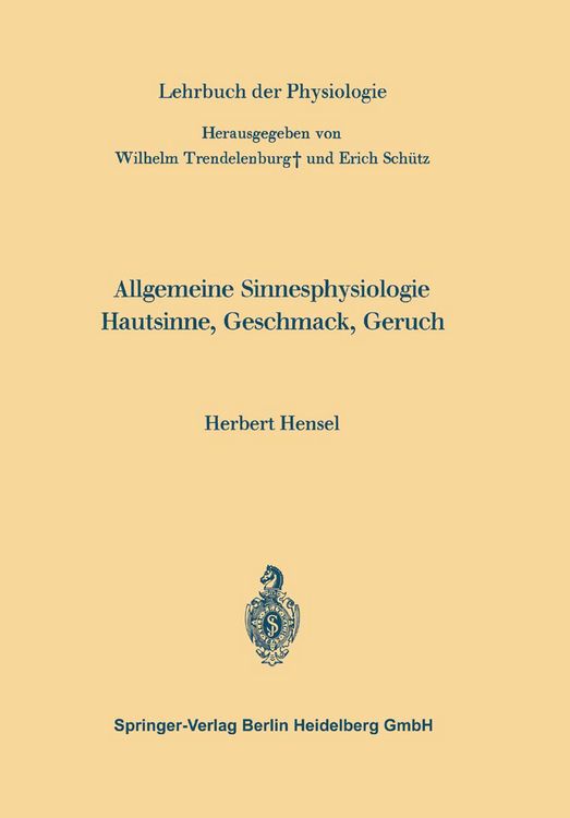 Produktbild: Allgemeine Sinnesphysiologie Hautsinne, Geschmack, Geruch