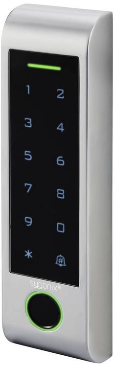 Produktbild: Sygonix SY-6121662 Fingerprint/RFID Zugangssystem Oberfl&auml;chenmontage 12 V/DC, 18 V/DC IP66 mit beleuchteter Tastatur, mit Touchscreen
