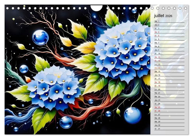 Produktbild: Fleurs de la nuit (Calendrier mural 2026 DIN A4 vertical), CALVENDO calendrier mensuel