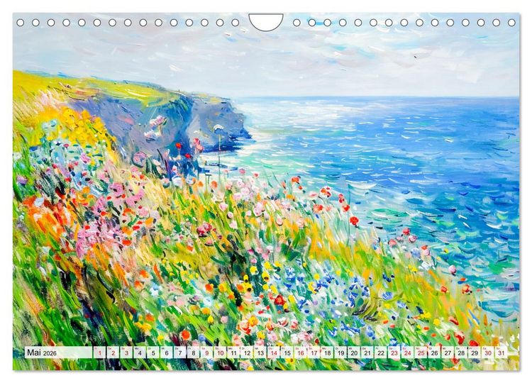 Produktbild: Ein Tag am Meer - Durch die Augen der Impressionisten (Wandkalender 2026 DIN A4 quer), CALVENDO Monatskalender