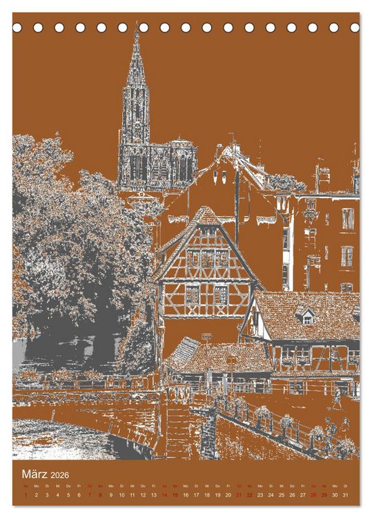 Produktbild: Stra&szlig;burg reloaded - Pop-Art trifft Tradition (Tischkalender 2026 DIN A5 hoch), CALVENDO Monatskalender