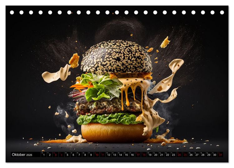 Produktbild: Burgerfood (Tischkalender 2026 DIN A5 quer), CALVENDO Monatskalender