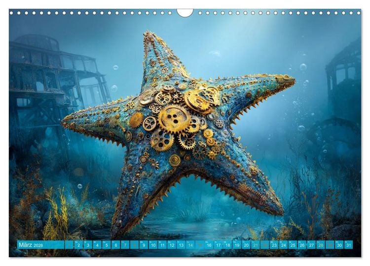Produktbild: Aqua Mechanica &ndash; Steampunk unter dem Meer (Wandkalender 2026 DIN A3 quer), CALVENDO Monatskalender