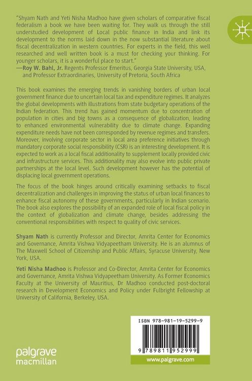 Produktbild: Vanishing Borders of Urban Local Finance