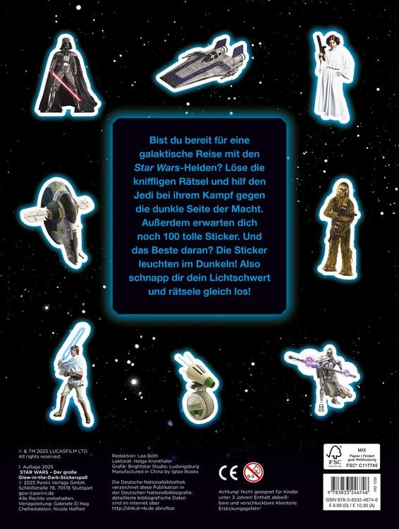 Produktbild: Disney Star Wars: Der gro&szlig;e Glow-in-the-Dark-Stickerspa&szlig;: Stickern - R&auml;tseln - Ausmalen