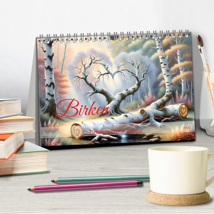 Produktbild: Birken Liebensw&uuml;rdige B&auml;ume (Tischkalender 2026 DIN A5 quer), CALVENDO Monatskalender