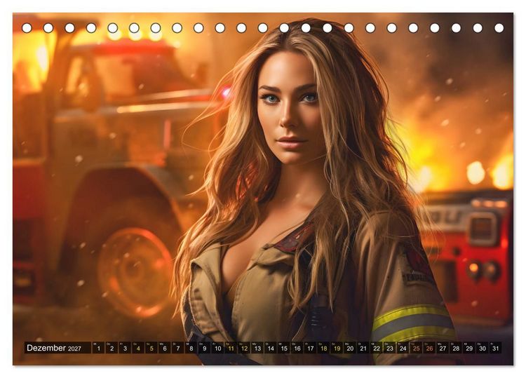Produktbild: Sexy Feuerwehrfrauen: Hitzige Heldinnen zwischen Lippenstift und L&ouml;scheinsatz (Tischkalender 2027 DIN A5 quer), CALVENDO Monatskalender