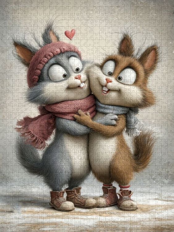 Produktbild: CALVENDO Puzzle Hasen - Liebe | 1000 Teile Lege-Gr&ouml;&szlig;e 64x48cm Foto-Puzzle f&uuml;r gl&uuml;ckliche Stunden