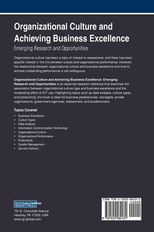 Produktbild: Organizational Culture and Achieving Business Excellence