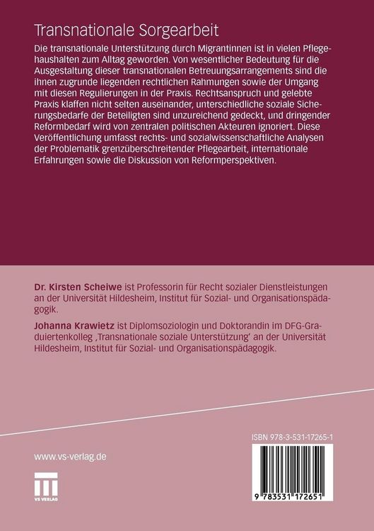 Produktbild: Transnationale Sorgearbeit