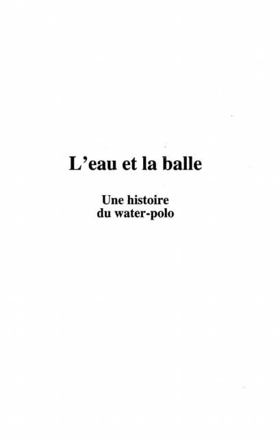 Produktbild: L'eau et la balle