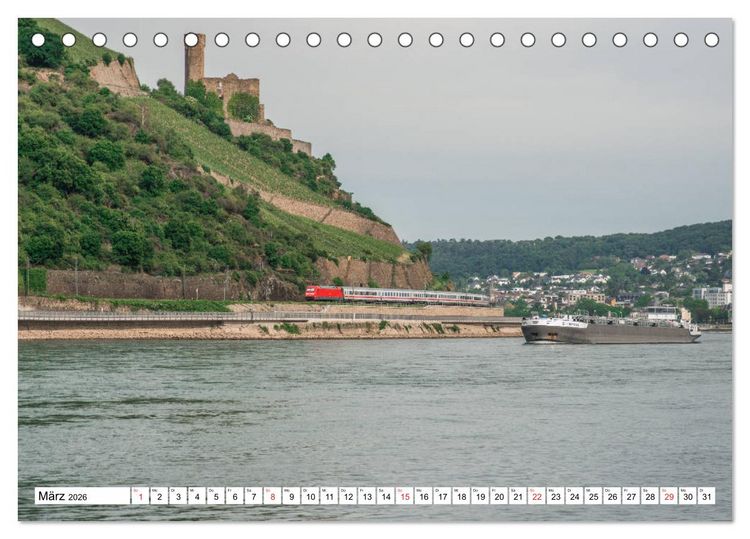 Produktbild: Eisenbahn an Rhein und Mosel 2026 (Tischkalender 2026 DIN A5 quer), CALVENDO Monatskalender