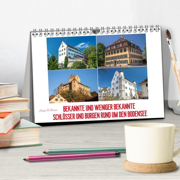 Produktbild: Bekannte und weniger bekannte Schl&ouml;sser und Burgen rund um dem Bodensee (Tischkalender 2026 DIN A5 quer), CALVENDO Monatskalender