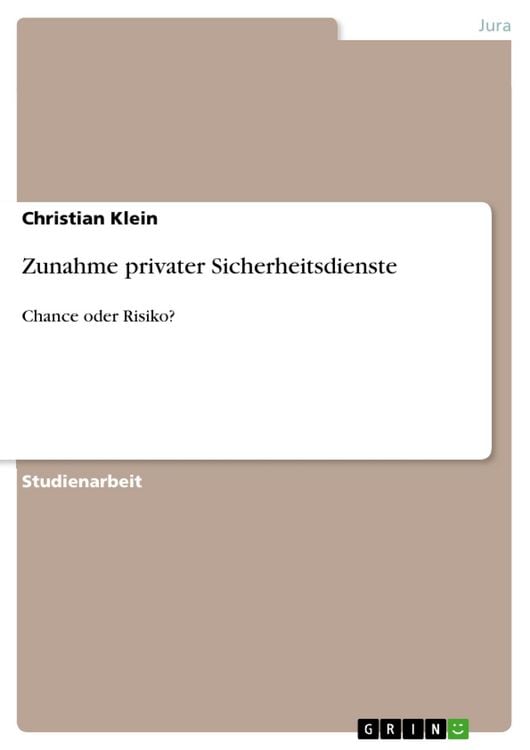 Produktbild: Zunahme privater Sicherheitsdienste