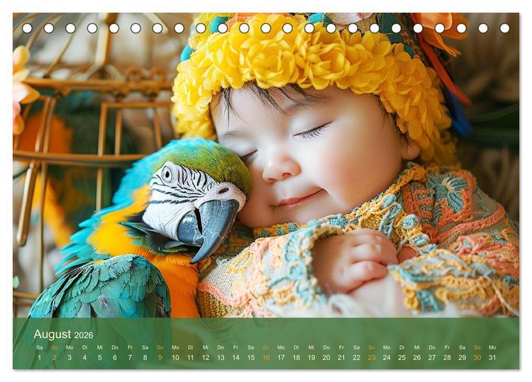 Produktbild: Zauberhafte Babys. S&uuml;&szlig;e Momente mit niedlichen Tieren (Tischkalender 2026 DIN A5 quer), CALVENDO Monatskalender
