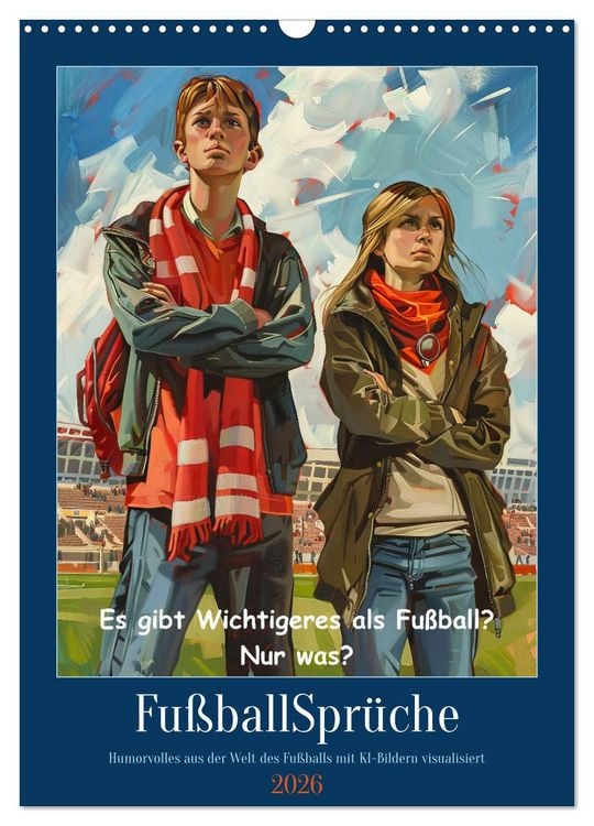 Produktbild: Fu&szlig;ballspr&uuml;che (Wandkalender 2026 DIN A3 hoch), CALVENDO Monatskalender