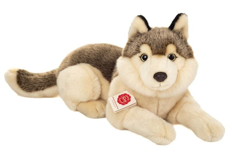 Produktbild: Teddy Hermann 90855 - Wolf liegend, Pl&uuml;sch, L&auml;nge: 40 cm