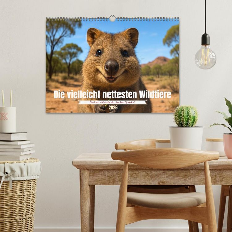 Produktbild: Die vielleicht nettesten Wildtiere (Wandkalender 2026 DIN A3 quer), CALVENDO Monatskalender