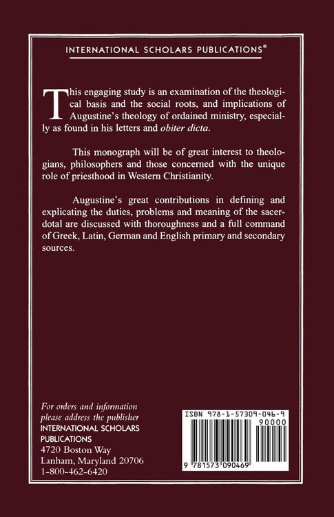 Produktbild: Theology of Ordained Ministry in the Letters of Augustine of Hippo