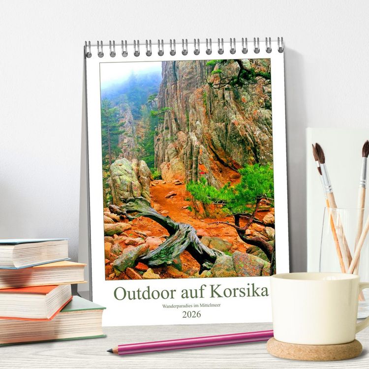 Produktbild: Outdoor auf Korsika - Wanderparadies im Mittelmeer (Tischkalender 2026 DIN A5 hoch), CALVENDO Monatskalender