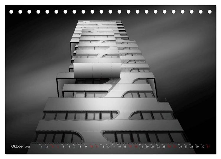Produktbild: Monochrome Architektur (Tischkalender 2026 DIN A5 quer), CALVENDO Monatskalender