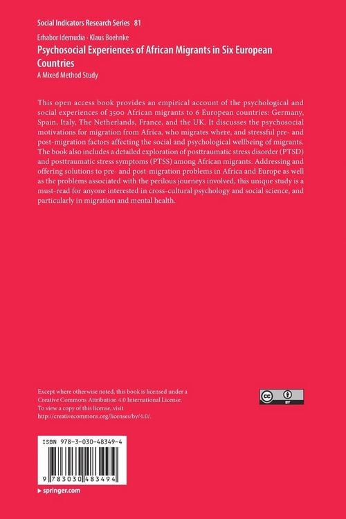Produktbild: Psychosocial Experiences of African Migrants in Six European Countries