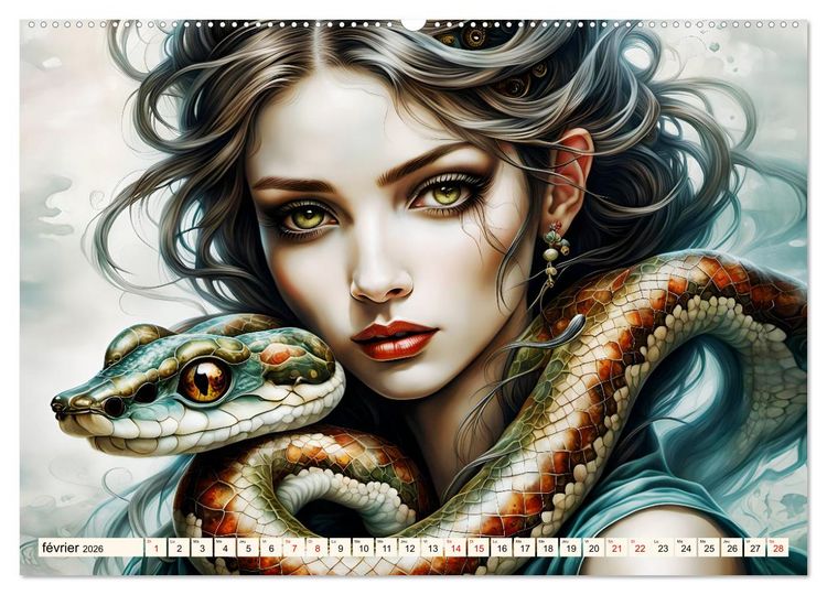 Produktbild: Adoratrice de serpents (Calendrier mural 2026 DIN A2 vertical) calendrier de bureau