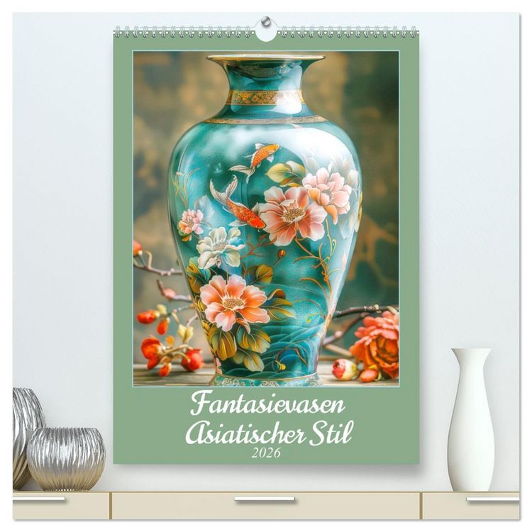 Produktbild: Fantasievasen - Asiatischer Stil (hochwertiger Premium Wandkalender 2026 DIN A2 hoch), Kunstdruck in Hochglanz