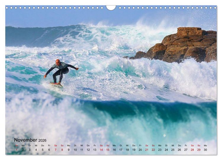 Produktbild: Surfen - die perfekte Welle (Wandkalender 2026 DIN A3 quer), CALVENDO Monatskalender
