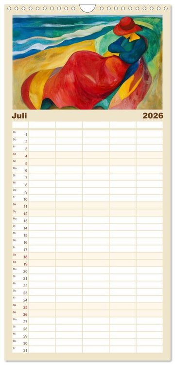 Produktbild: Familienplaner 2026 - Expressionistisch durchs Jahr mit 5 Spalten (Wandkalender, 21 x 45 cm) CALVENDO