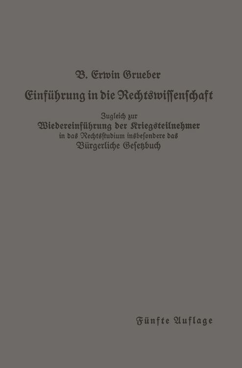 Produktbild: Einf&uuml;hrung in die Rechtswissenschaft