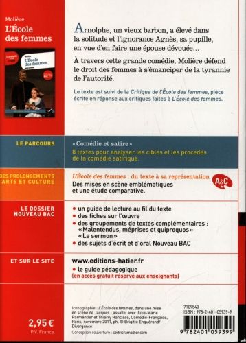 Produktbild: L'&eacute;cole des femmes. Suivi de La critique de L'&eacute;cole des femmes