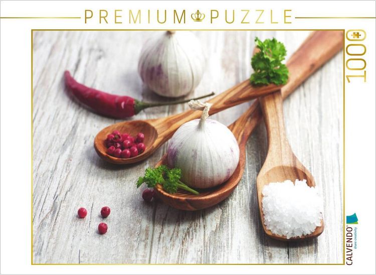 Produktbild: CALVENDO Puzzle Lebensmittel mit Geschmack, feiner W&uuml;rze Kombination | 1000 Teile Lege-Gr&ouml;&szlig;e 64x48cm Foto-Puzzle f&uuml;r gl&uuml;ckliche Stunden