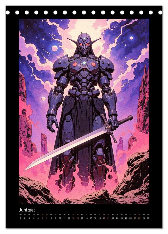 Produktbild: Cybertronic Chaos: Anime-inspirierte KI- Charaktere (Tischkalender 2026 DIN A5 hoch), CALVENDO Monatskalender