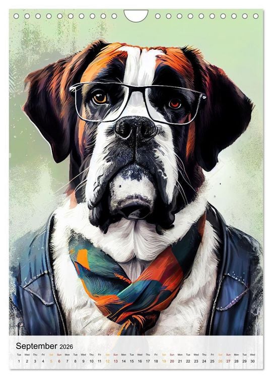 Produktbild: Hipster Dogs (Wall Calendar 2026 DIN A4 portrait), CALVENDO 12 Month Wall Calendar