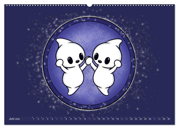 Produktbild: Geister Sternzeichen (Wandkalender 2026 DIN A2 quer), CALVENDO Monatskalender