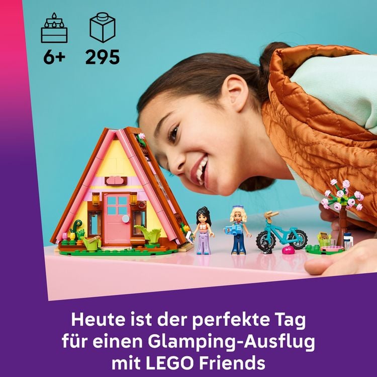 Produktbild: LEGO Friends 42682 Glampingh&uuml;tte in freier Natur, Bau- und Spielset mit 2 Spielfiguren und einem Spielzeugk&auml;tzchen