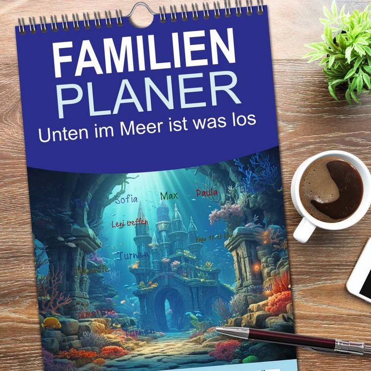 Produktbild: Familienplaner 2026 - Unten im Meer ist was los mit 5 Spalten (Wandkalender, 21 x 45 cm) CALVENDO