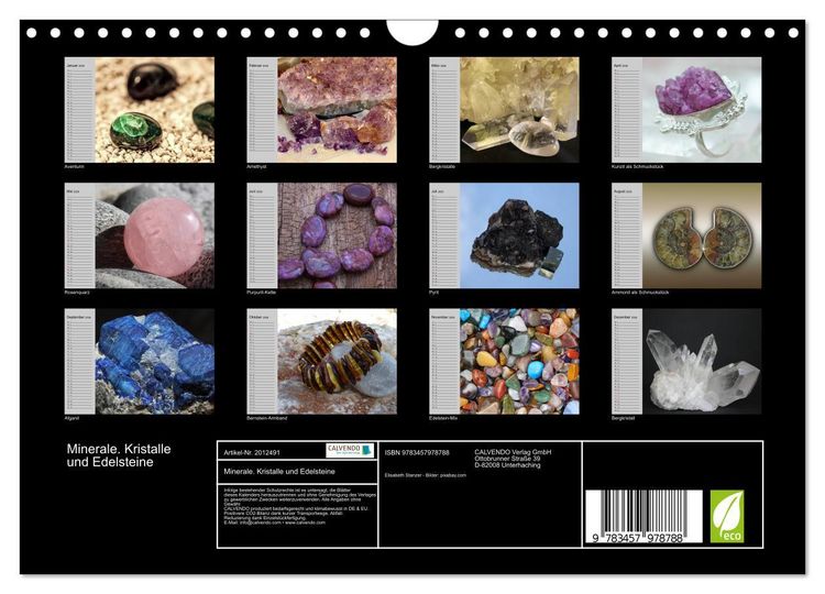 Produktbild: Minerale. Kristalle und Edelsteine (Wandkalender 2026 DIN A4 quer), CALVENDO Monatskalender