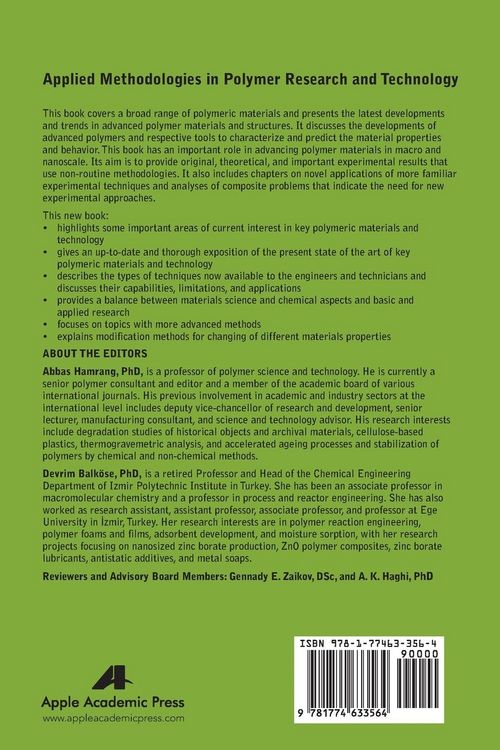 Produktbild: Applied Methodologies in Polymer Research and Technology
