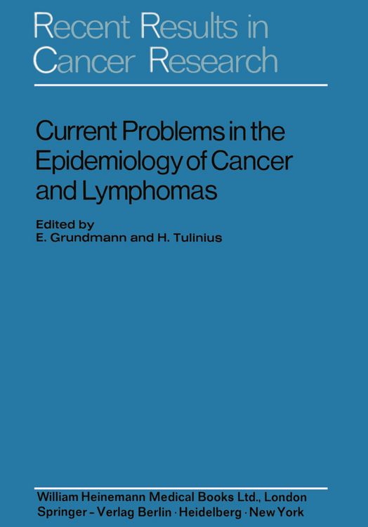 Produktbild: Current Problems in the Epidemiology of Cancer and Lymphomas