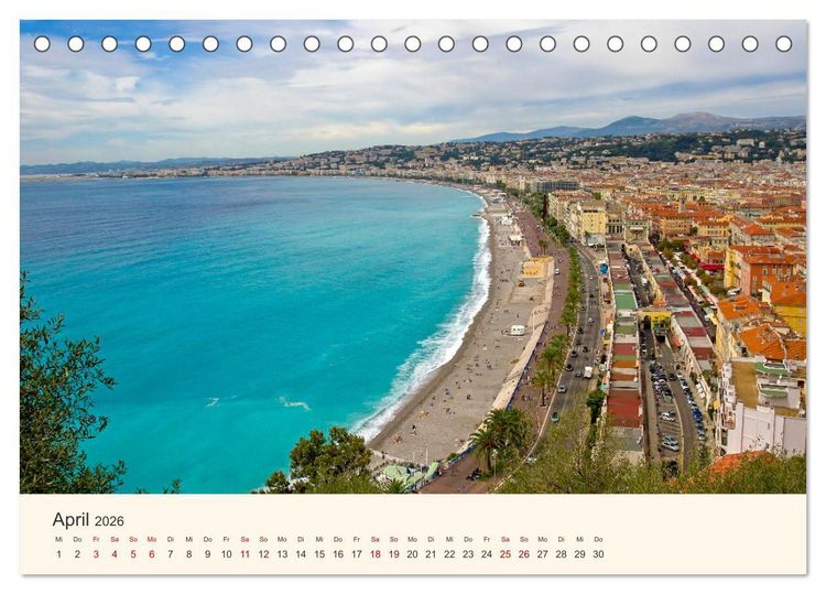 Produktbild: Wundersch&ouml;ne C&ocirc;te d'Azur (Tischkalender 2026 DIN A5 quer), CALVENDO Monatskalender