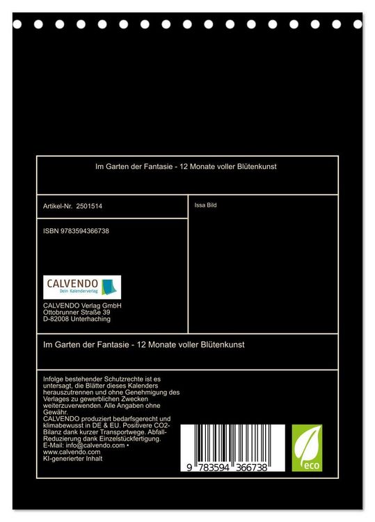 Produktbild: Im Garten der Fantasie - 12 Monate voller Bl&uuml;tenkunst (Tischkalender 2027 DIN A5 hoch), CALVENDO Monatskalender