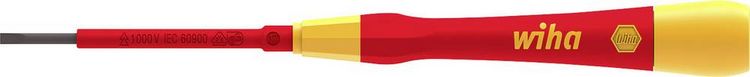 Produktbild: Wiha Elektriker, VDE, Elektrotechnik und Feinwerktechnik Schlitz-Schraubendreher Klingenbreite: 3.5 mm Klingenl&auml;nge: 65 mm